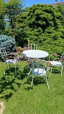 Set Tavolo+4 Sedie da Giardino in ferro anni 50/60 Vintage 