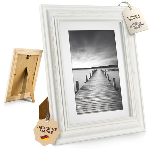 Cornice legno collage bianco - collage,