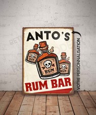 Plaque métal vintage rum bar - plaque,