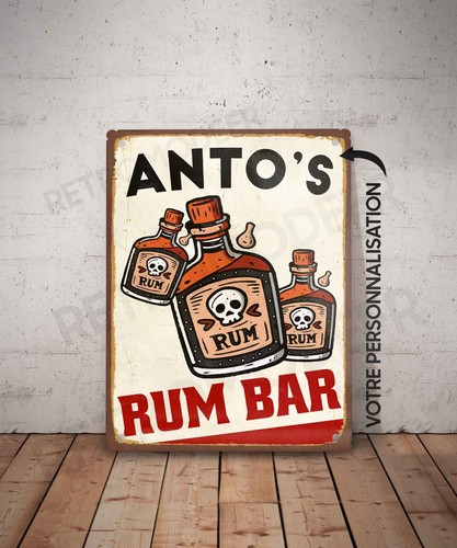 Plaque métal vintage - , rum