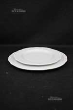 Set 18 Pezzi (9 Piattini Dolce + 9 Piatti Piani) Porcellana Bianca Andrea Fonteb