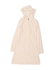 KAPPA Vestito donna manica lunga con cappuccio UK 10 piccolo bianco cotone DG18