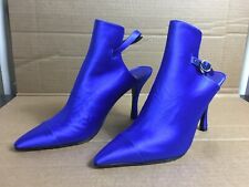 scarpe vintage chanel in raso blu- vintage chanel shoes in blu satin