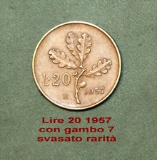 Moneta lire 20 del 1957 con