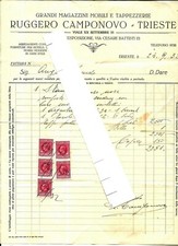 crv 085 1932 TRIESTE - MAGAZZINI MOBILI RUGGERO CAMPONOVO - Fattura bollata