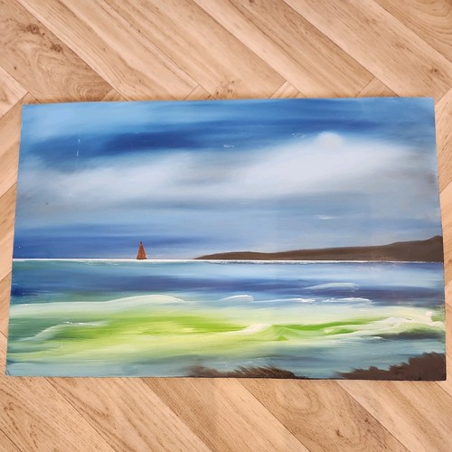 Dipinto olio legno - olio, su