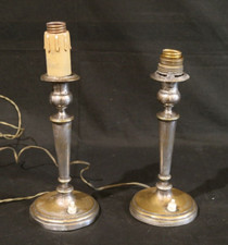 coppia candelieri elettrificati antichi Broggi Milano XIX secolo silver plated