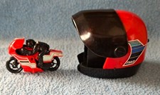 CASCO SHOEI  CON MOTO ALL' INTERNO VINTAGE GIOCATTOLO D'EPOCA RARISSIMO !!!!!!!!