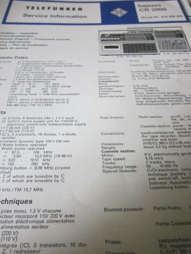 Telefunken bajazzo 2000 - telefunken, cr