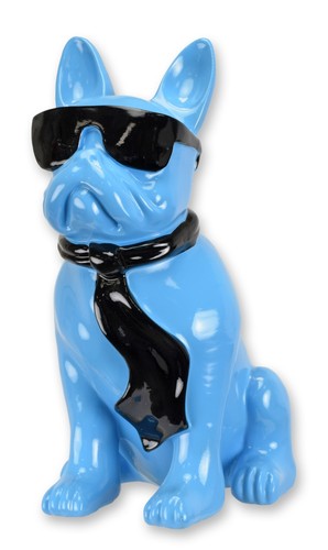 Bulldog resina con occhiali - resina,