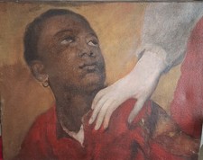 Antico Dipinto Olio su Tela -