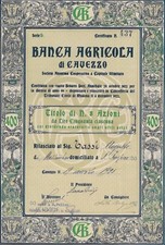 1925 *  BANCA AGRICOLA DI CAVEZZO *  AZIONE GRAFICA PREGEVOLE * FIRME AUTOGRAFE