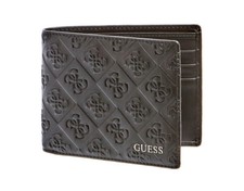 GUESS DAN 4G Logo Flat Billfold Nero, Portafoglio Uomo Portafoglio Purse
