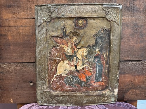 Grande antica icona russa san - antica,