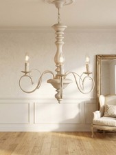 Antique Ivory 3 Light Wooden