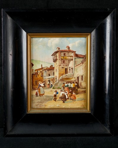Antico olio tavola con - olio,