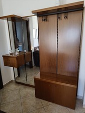 Mobile ingresso con specchio, appendiabiti e scarpiera colore marrone