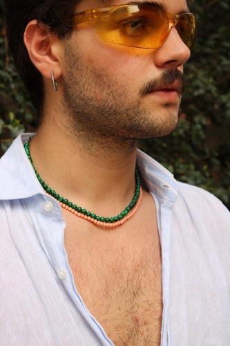 Collana malachite 4mm - in,