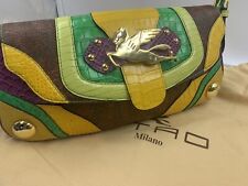 ETRO Multicolor Paisley Printed Croc Leather Shoulder Bag Limited Edition