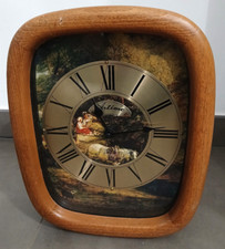 Orologio Da Parete Artimne Vintage D'Epoca in Legno Funzionante