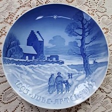 1895 - 1965 B&G BING & GRONDAHL PORCELLANA PIATTO NATALE 9" Danimarca Danese