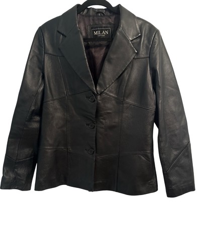 Giacca pelle nera milano - giacca,