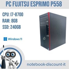 Fujitsu Esprimo P558 PC DESKTOP  Cpu i7-8700 Ram 8gb SSD 240gb Win11Pro  GRADO B