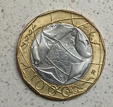 Moneta 1000 Lire 1997 con famoso Errore Di Conio Confini Germania