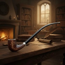 Pipa LOTR tabacco da fumo pipa lunga Churchwarden pipa fatta a mano con incisione