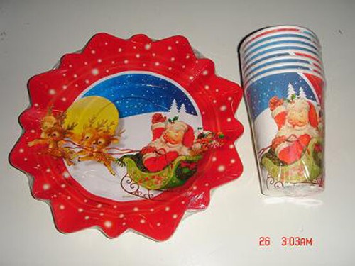 Piatti slitta natale 8pz - piatti,