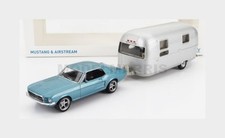 NOREV 270582 FORD USA - MUSTANG COUPE 1968 WITH AIRSTREAM CARAVAN ROULOTTE - LIG