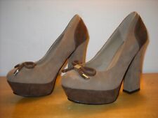 scarpe eleganti beige con tacco  e plateau - n. 36