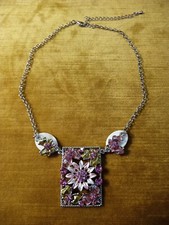 Collana  Girocollo in metallo Strass Donna Elegante Moda Modello Con ciondolo 