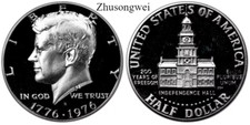 1976 half dollar - (s, mark)