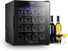 Cantinetta Vino per 16 Bottiglie Da 48L - Mini Frigo Bar Refrigerato Con Illumin