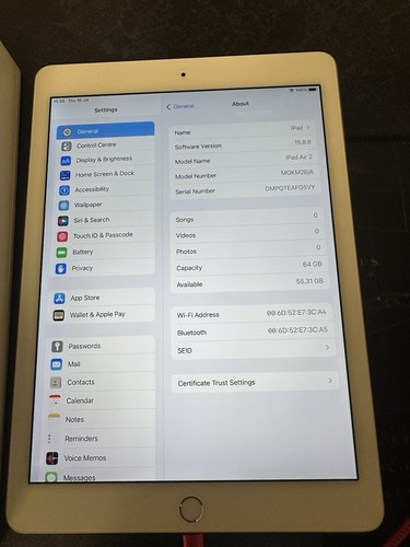 Apple ipad air wi fi - 64, gb,