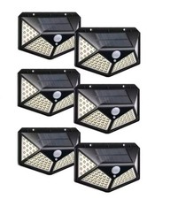 6X FARETTI DA ESTERNO FARETTO CON LUCI LED  PANNELLO SOLARE SENSORE DI MOVIMENTO