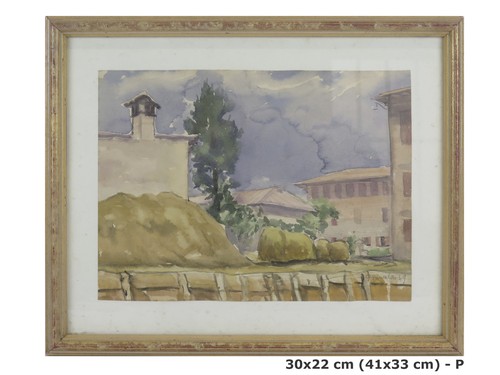Quadro acquerello veduta di - ad,