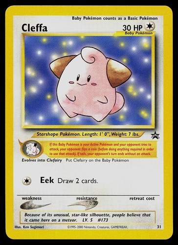 Carta pokemon cleffa wotc - carta,