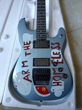 Tom Morello Arm The Homeless Chitarra Elettrica Blu Metallizzato Nero Ponte Tremolo
