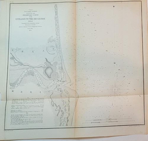 1854 coast survey mappa - b&w, us