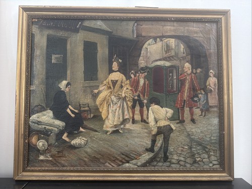Quadro antico olio tela - antico, su