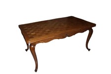 Tavolo allungabile francese stile provenzale di inizio 1900 in noce parquettato