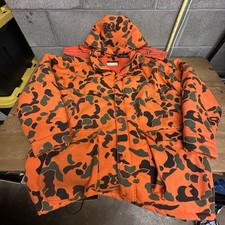 Giacca cappotto mimetico vintage Woolrich uomo Blaze arancione taglia 2XL XXL caccia made in USA