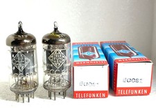 2 x ECC82 12AU7 TELEFUNKEN Röhren coppia piastre a coste abbinate diamante
