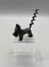 Cavatappi vintage cane Fox Terrier figura ottone patinato vecchio apribottiglie