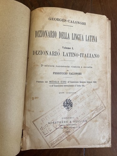 Dizionario 1927 latino - dizionario,