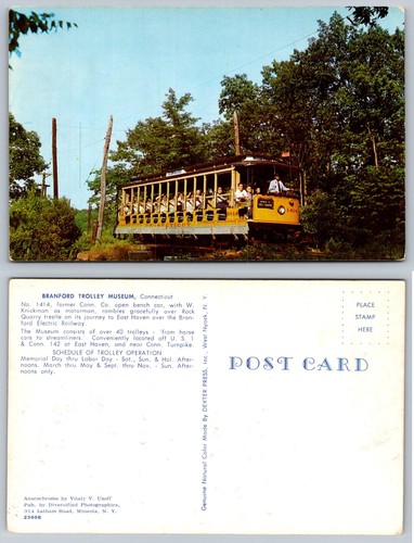 Cartolina branford trolley - branford,