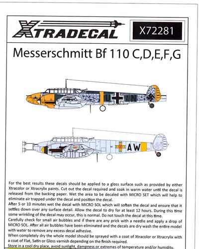 Xtra decals messerschmitt - xtra, 1/72