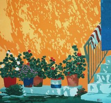 ALVARO CATTANEO "LA PORTA BLU" dipintoMAXI Olio su tela cm.100x100conTelaioSuper